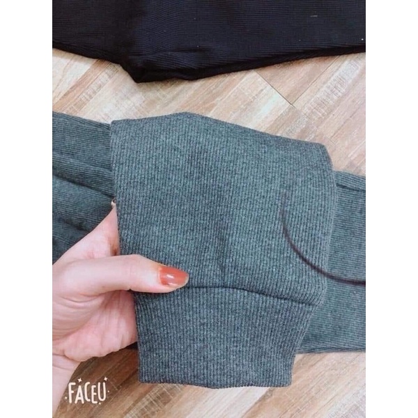 Quần Jogger Nữ Bo Gấu Nỉ Len Tăm Dây Rút Ống Bo Chun | BigBuy360 - bigbuy360.vn