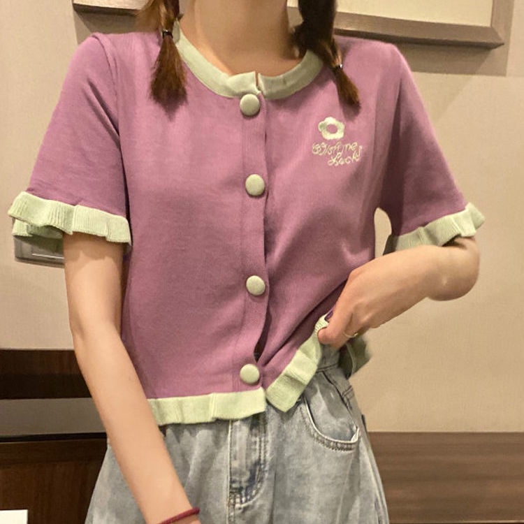 Áo cardigan Dệt Kim Mỏng Ngắn Tay Thời Trang Cho Nữ JL-TX-352