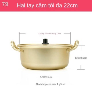 Korean Net Red Ramen Golden ăn liền nồi nấu mì ăn liền canteen Phim truyền hình Hàn Quốc cùng kiểu dáng dày nhôm màu vàn