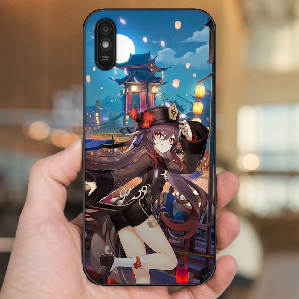 Ốp lưng Xiaomi Redmi 9A viền đen in hình Hutao Genshin Impact
