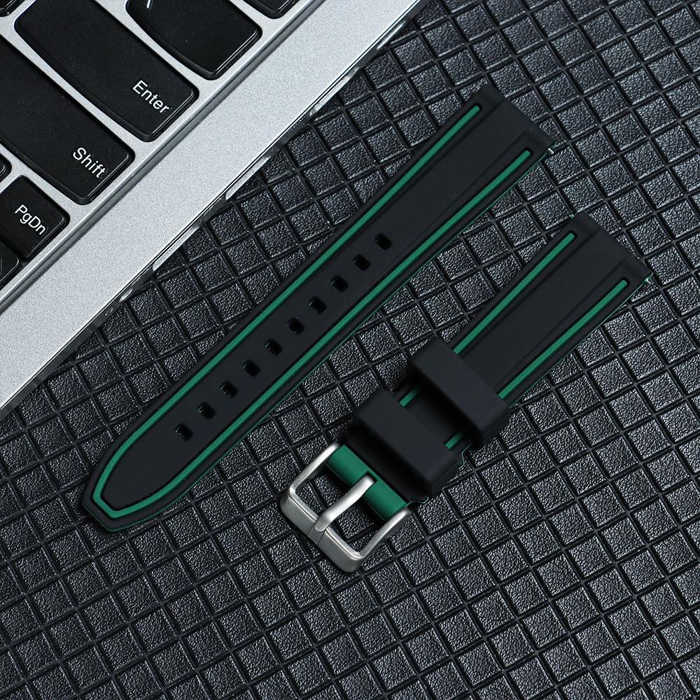 JONYE Dây Đồng Hồ Thay Thế Bằng Silicone Mềm Kiểu Cổ Điển 20 / 22 / 24mm