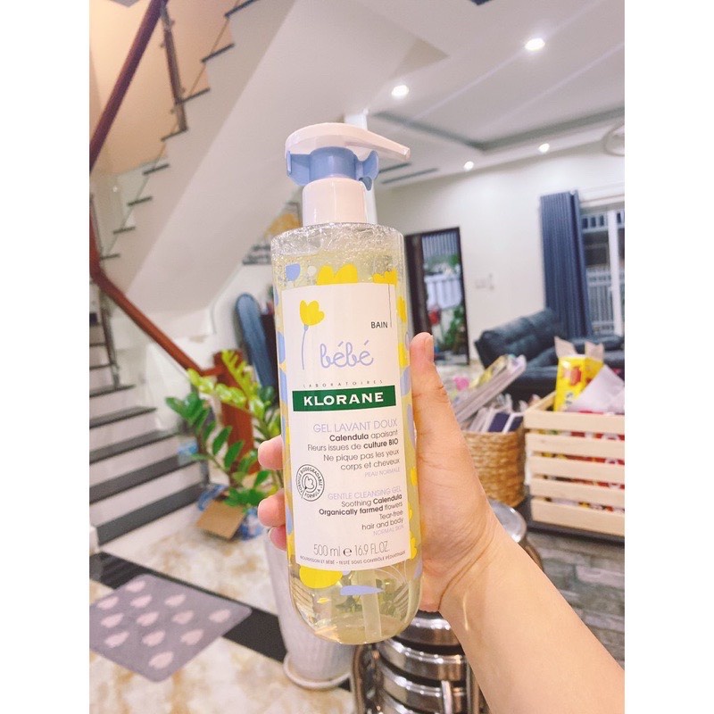 Sữa Tắm Gội Klorane BeBe cho bé mùi Hoa Cúc chai 500ml- Pháp