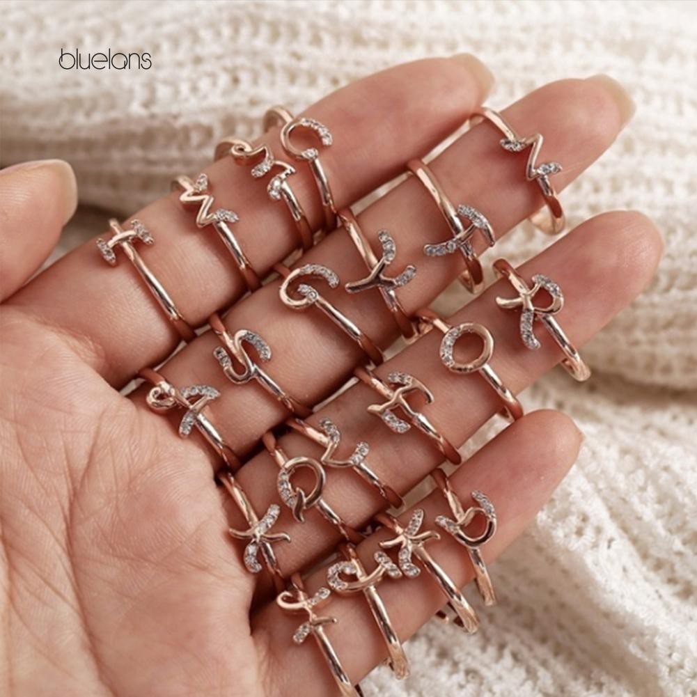 Đèn Bluelans Bluelans Bluelans Chất Lượng Cao❈Vòng Đeo Tay Kiểu Hàn Quốc Chất Lượng Cao❈Nhẫn Đeo Tay Kim Loại Kết Hợp 26 Chữ Cái Tiếng Anh Đơn Giản Thời Trang