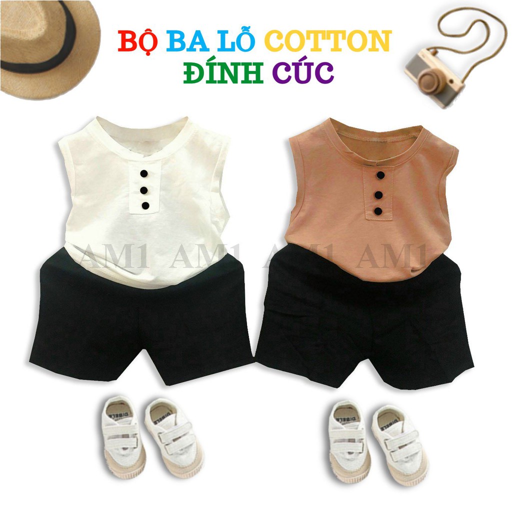 Đồ bộ cho bé quần áo ba lỗ đính cúc ngực AM728 TTR225