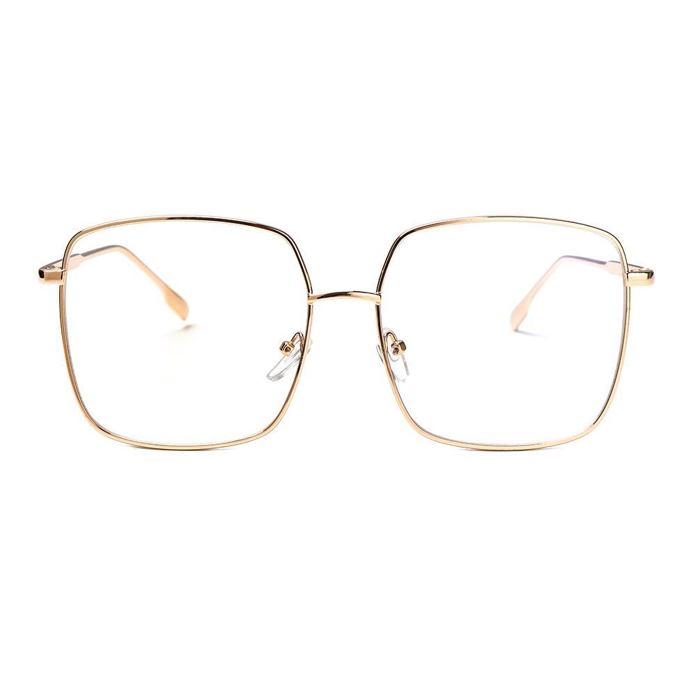 Mắt Kính Gọng Vuông Oversized Bằng Kim Loại Phong Cách Vintage