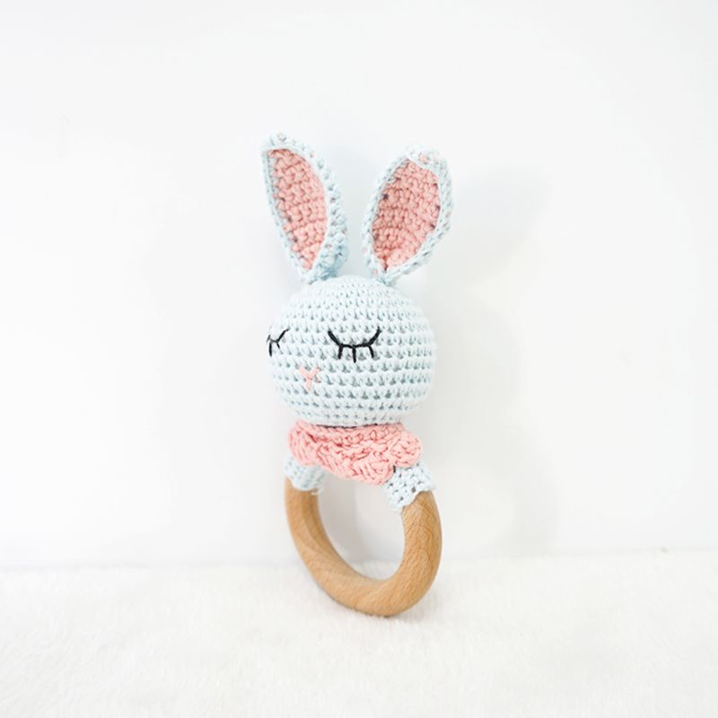 Bộ 2 Đồ Chơi Vòng Gặm Nướu Hình Thỏ DIY Dành Cho Bé Sơ Sinh Mọc Răng