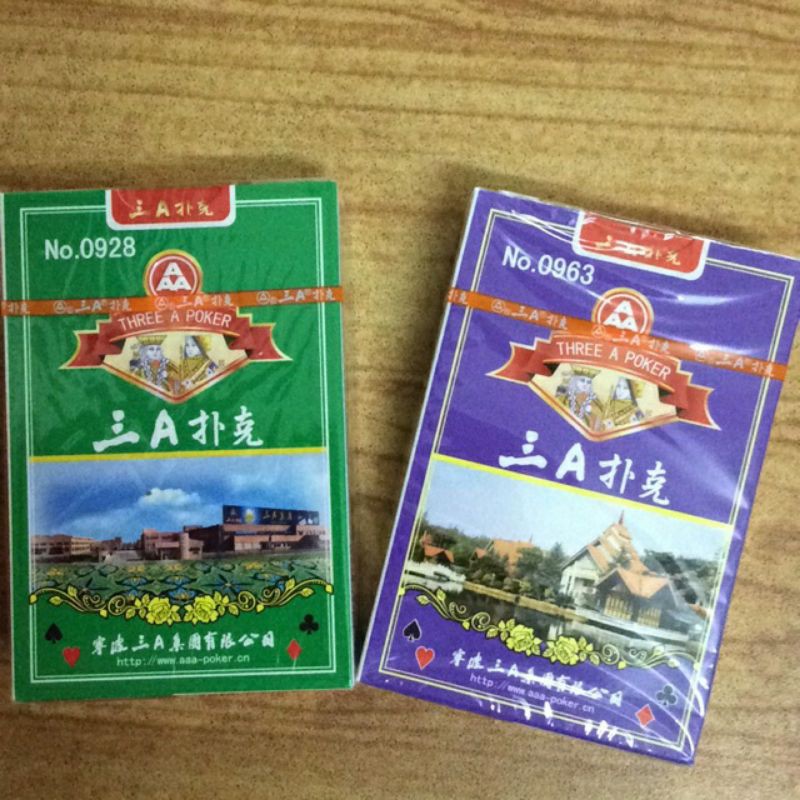 Bộ bài Tây tú lơ khơ AA tím và xanh