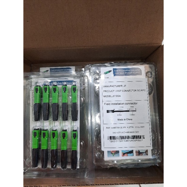 10 Đầu nối quang Fast Connector SC/APC loại JT giá chưa vat.