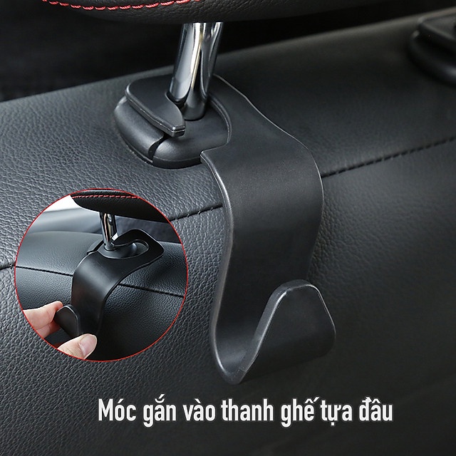 Combo 4 cái giá móc treo đa năng gắn tựa đầu treo đồ vật sau ghế ô tô, xe hơi chịu tải đến 5kg