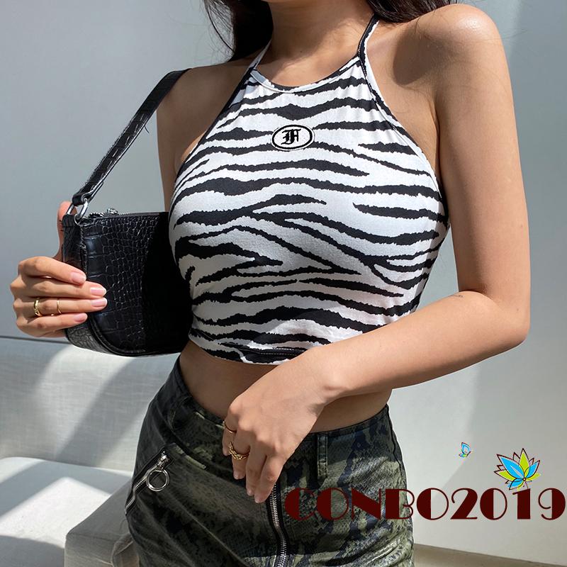 Áo Yếm Sát Nách In Họa Tiết Ngựa Vằn Thời Trang Dành Cho Nữ | BigBuy360 - bigbuy360.vn