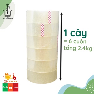 6 cuộn băng dính OPP loại 0.4 kg Lõi mỏng, băng keo đủ cân dai dính