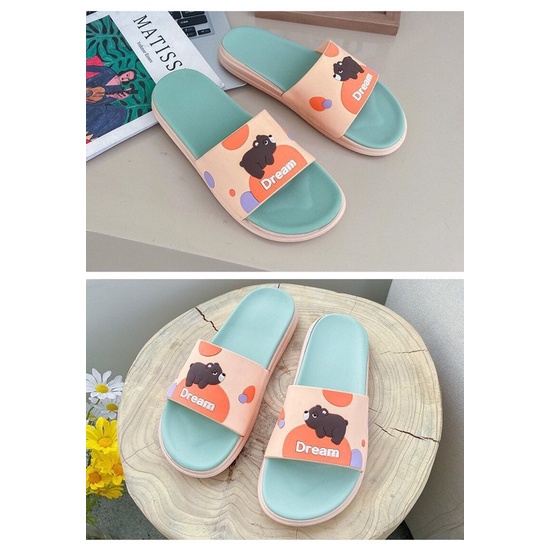 Dép Lê Gấu Dream, dép quai ngang nam nữ, bánh mì đi trong nhà tiện lợi trẻ trung, cá tính - TINY SHOP 🌸🌸🌸