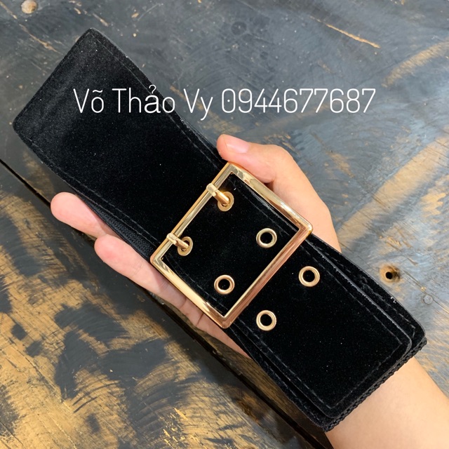 Đai váy nhung bản 4.5cm, hàng 6 lỗ