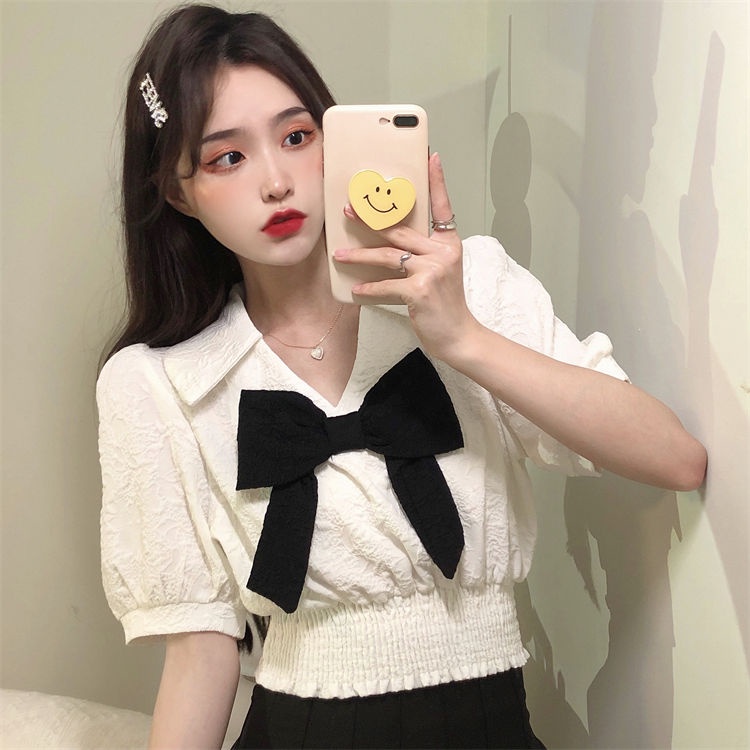 Áo Kiểu Tay Ngắn Phối Nơ Eo Cho Nữ JL-TX-314