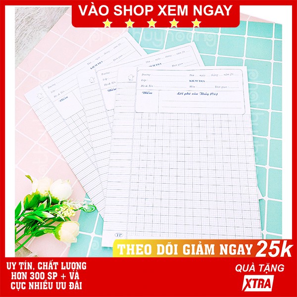 Combo 30 tờ giấy kiểm tra✅FREESHIPCó video thật Combo 30 tờ giấy kiểm tra học sinh giấy dày không lem - Phát Huy Hoàng