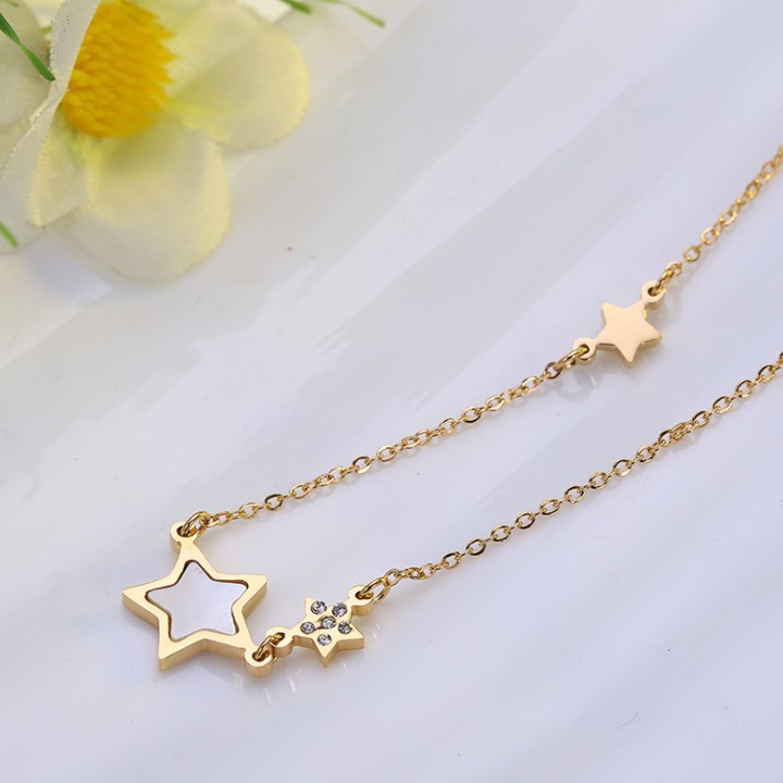 Dây Chuyền Nữ 3 Ngôi Sao Titan Không Đen TT 1117