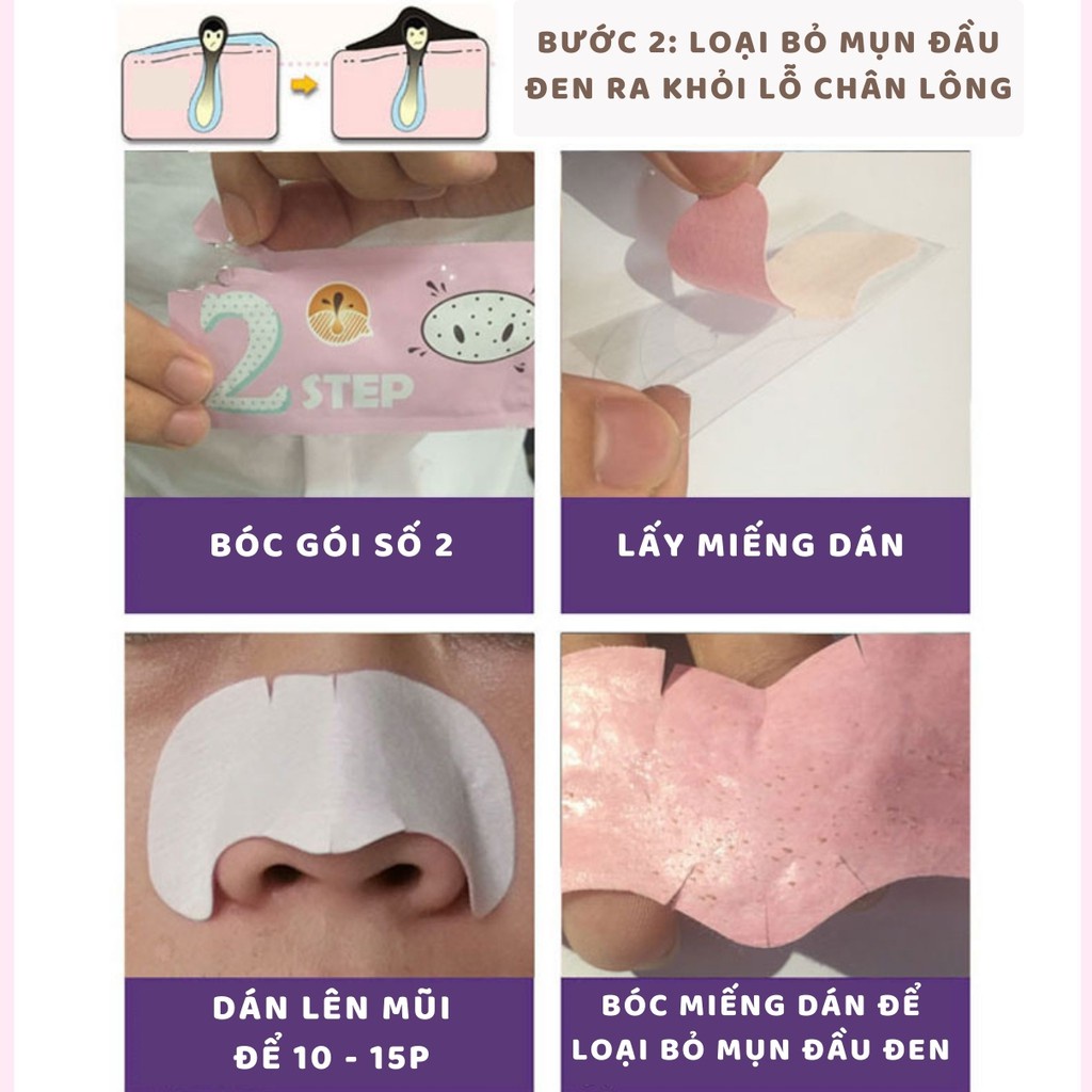 Mặt nạ lột mụn đầu đen 3 bước bioaqua - lột mụn đầu đen ở mũi