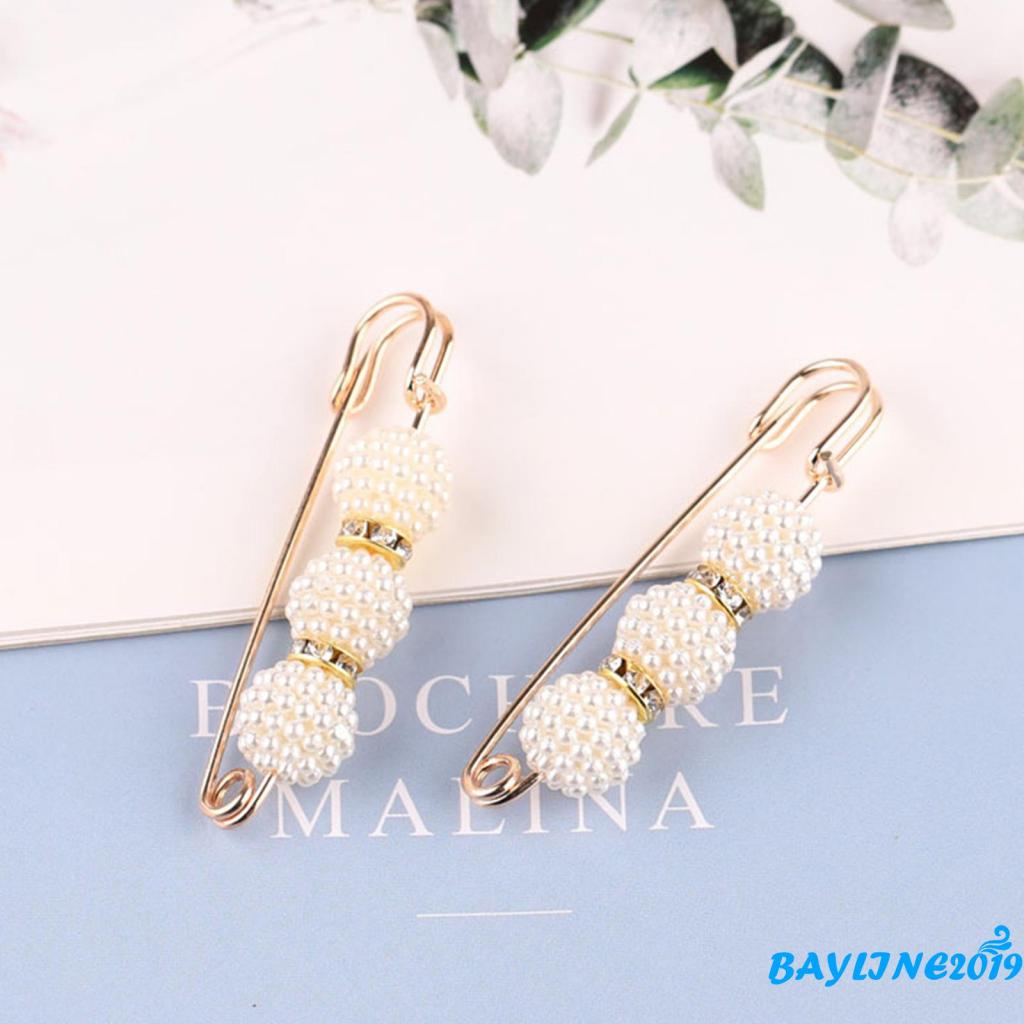 Bộ Ghim Cài Áo/Áo Khoác Cardigan/Quần Dài Đính Ngọc Trai Nhân Tạo Xinh Xắn