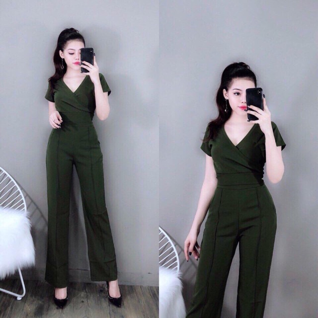 Set áo đắp chéo và quần suông