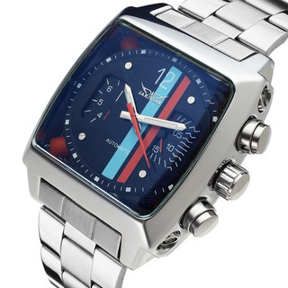 Đồng Hồ Cơ Tự Động Jaragar Mặt Vuông Bằng Thép Không Gỉ