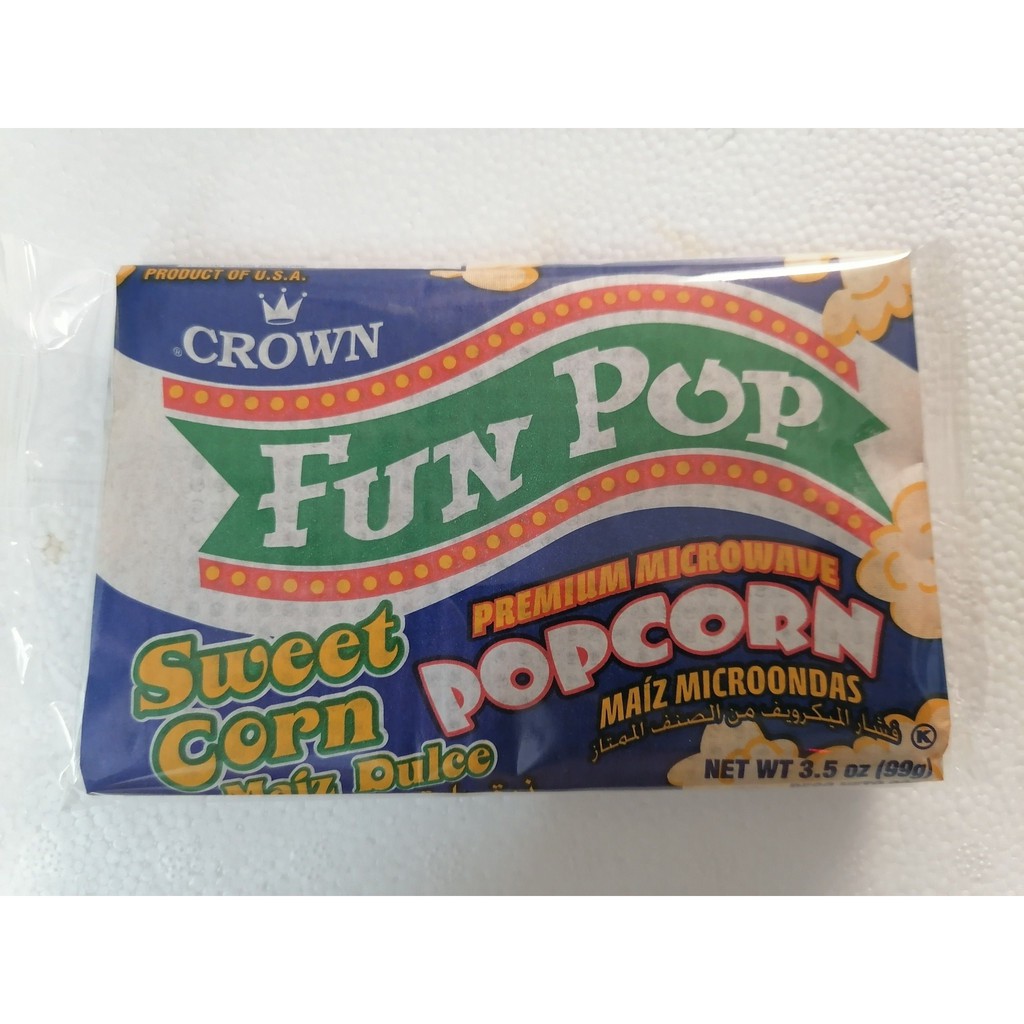 [Gói lẻ 99g - Sweet] Bắp nổ (Bỏng ngô) vị Ngọt [USA] CROWN Premium Microwave Popcorn (tgc-hk)