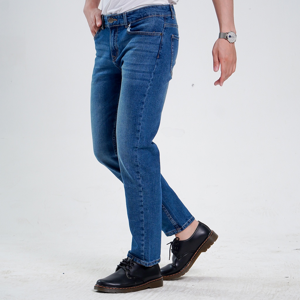 Quần Jean Nam Cao Cấp Form Ôm H90 Dáng Slimfit Chất Bò Co Giãn J069