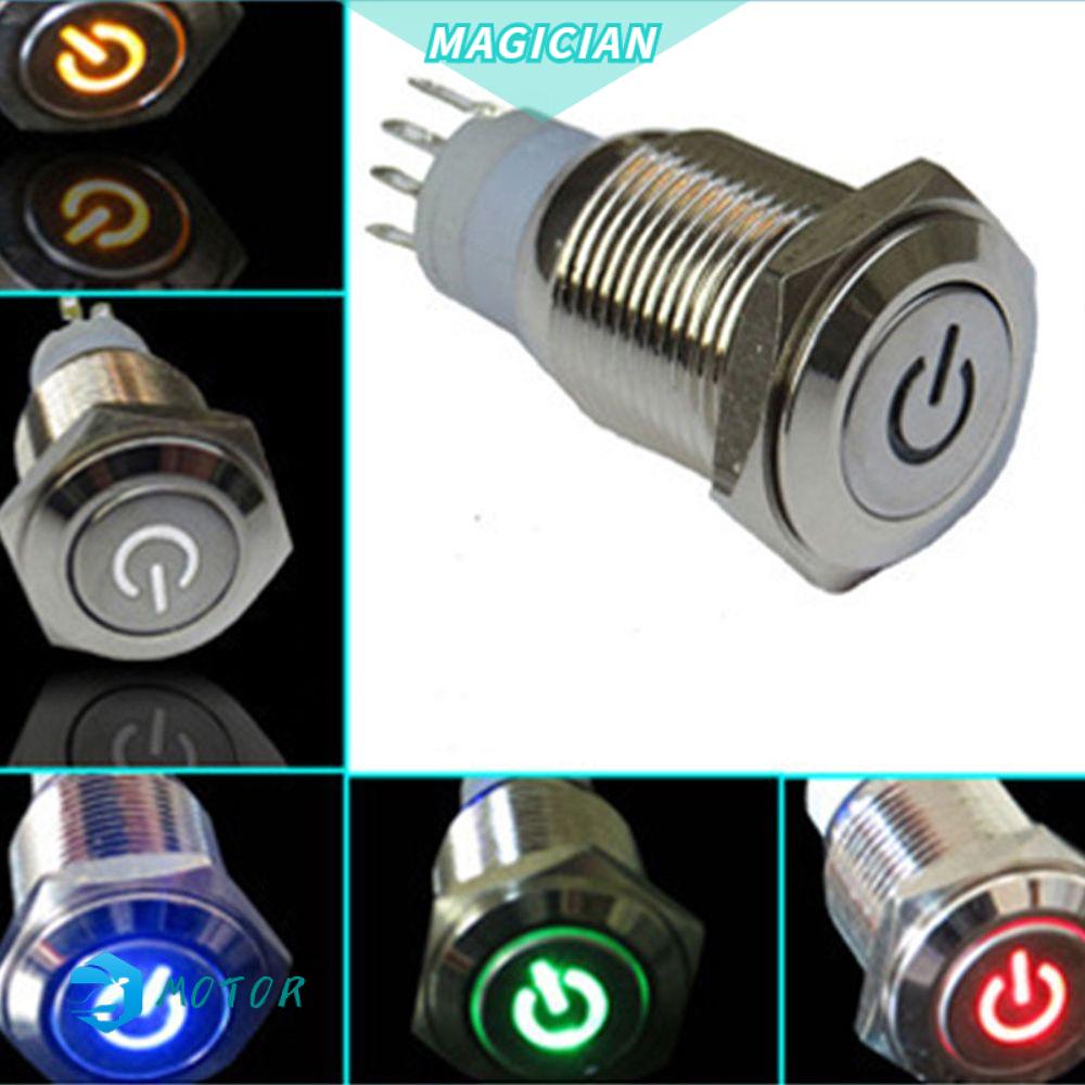 Công tắc nhấn nguồn đèn LED nhiều màu chuyên dụng 16mm/12mm | BigBuy360 - bigbuy360.vn