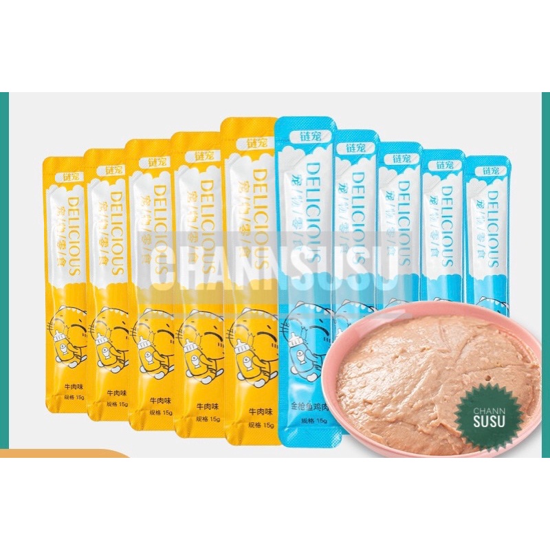 Thức ăn ướt Pate cho mèo OEM 15g cao cấp vị cá ngừ, cá hồi, thịt bò - pate cho mèo tất cả các giai đoạn
