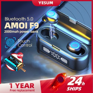 【COD】Amoi F9 Bluetooth Headset with LED Screen Waterproof IPX7 LED