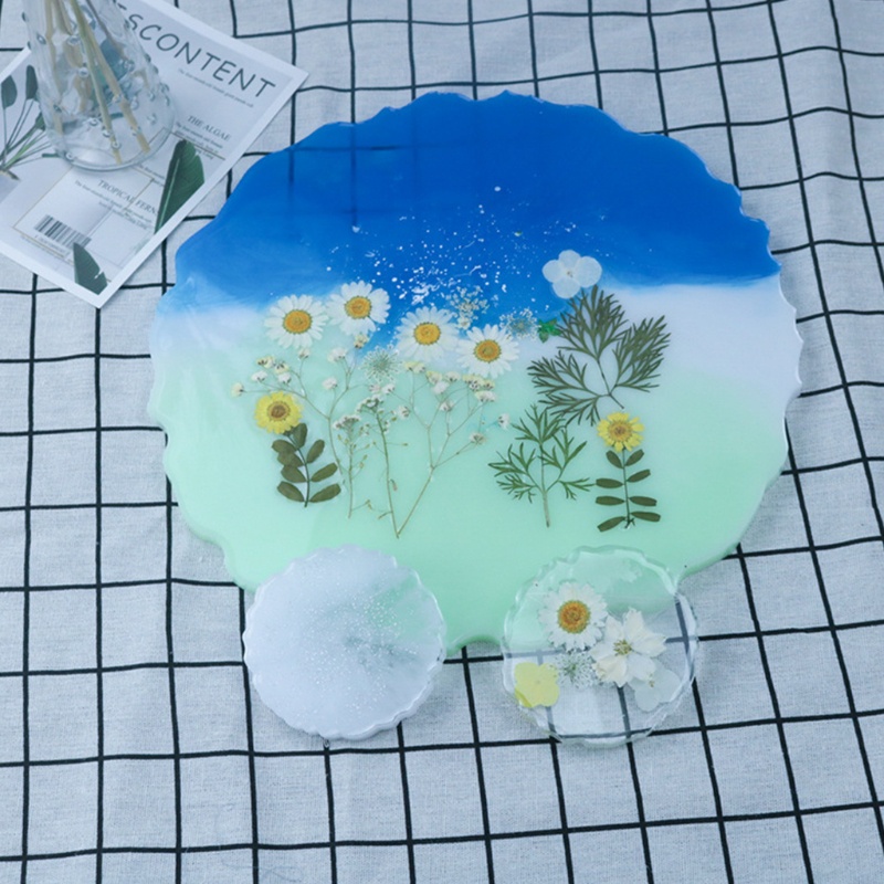 Set 5 khuôn silicone làm đế lót ly DIY tiện dụng