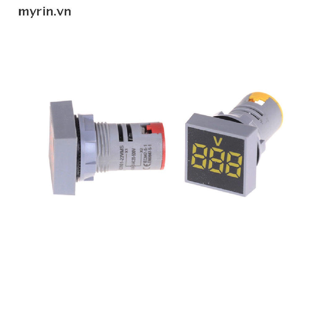 Vôn Kế Kỹ Thuật Số Hình Vuông Có Đèn LED 22MM AC12-500V