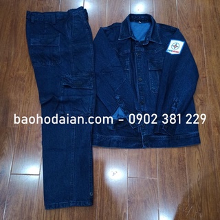 Quần áo jean điện lực cao cấp kèm logo điện lực tay - đủ size