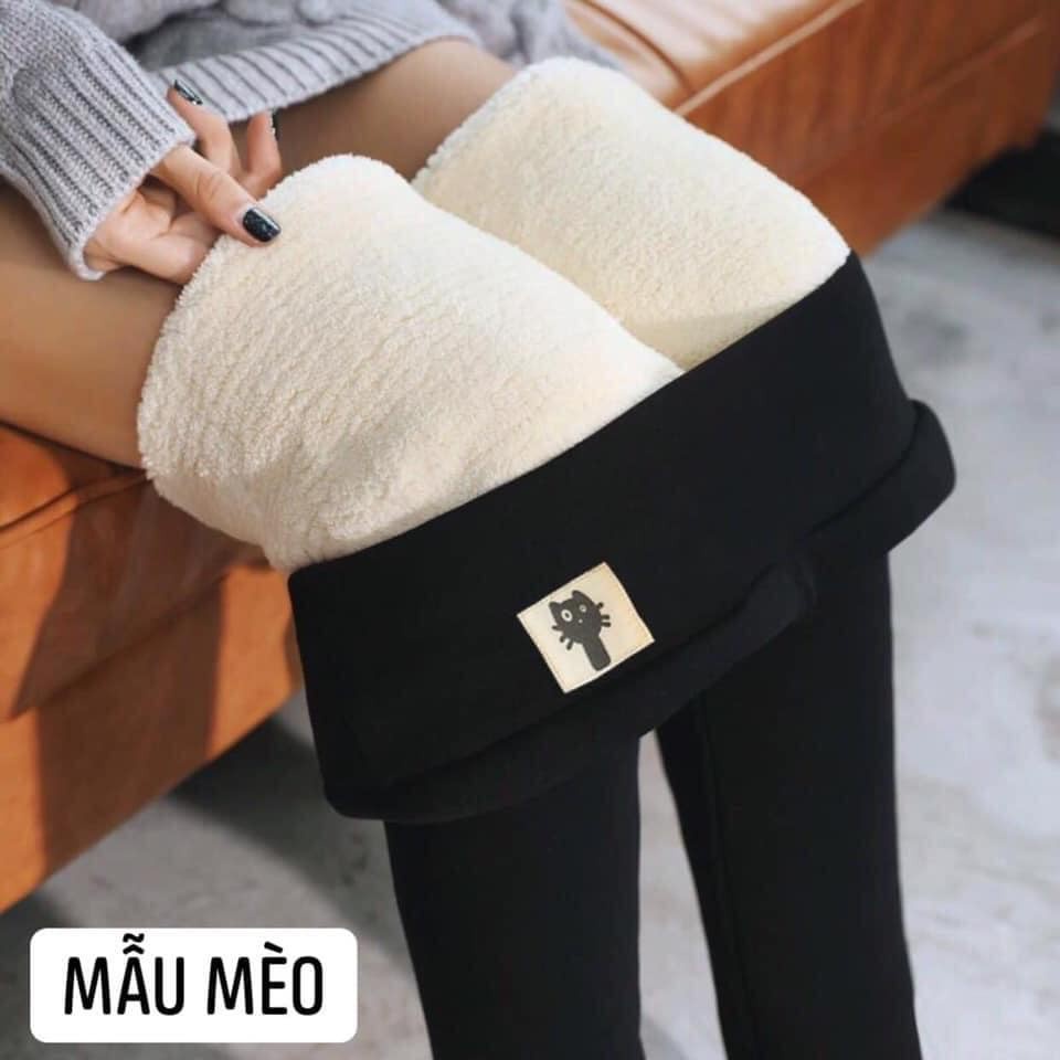 Quần legging lót lông cho nữ cạp cao lưng cao 8cm vải co giãn siêu ấm áp YUKAGO SB1529 | BigBuy360 - bigbuy360.vn