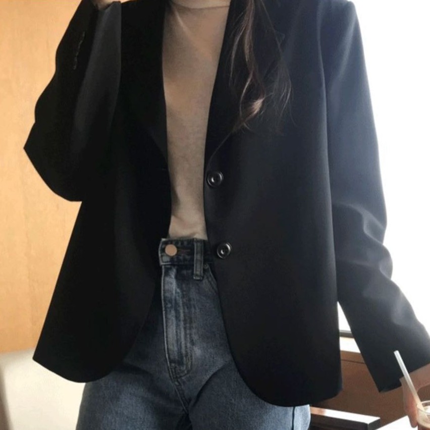 Áo khoác tay dài cổ chữ V xẻ tà phong cách thời trang xinh xắn cho nữ 37229