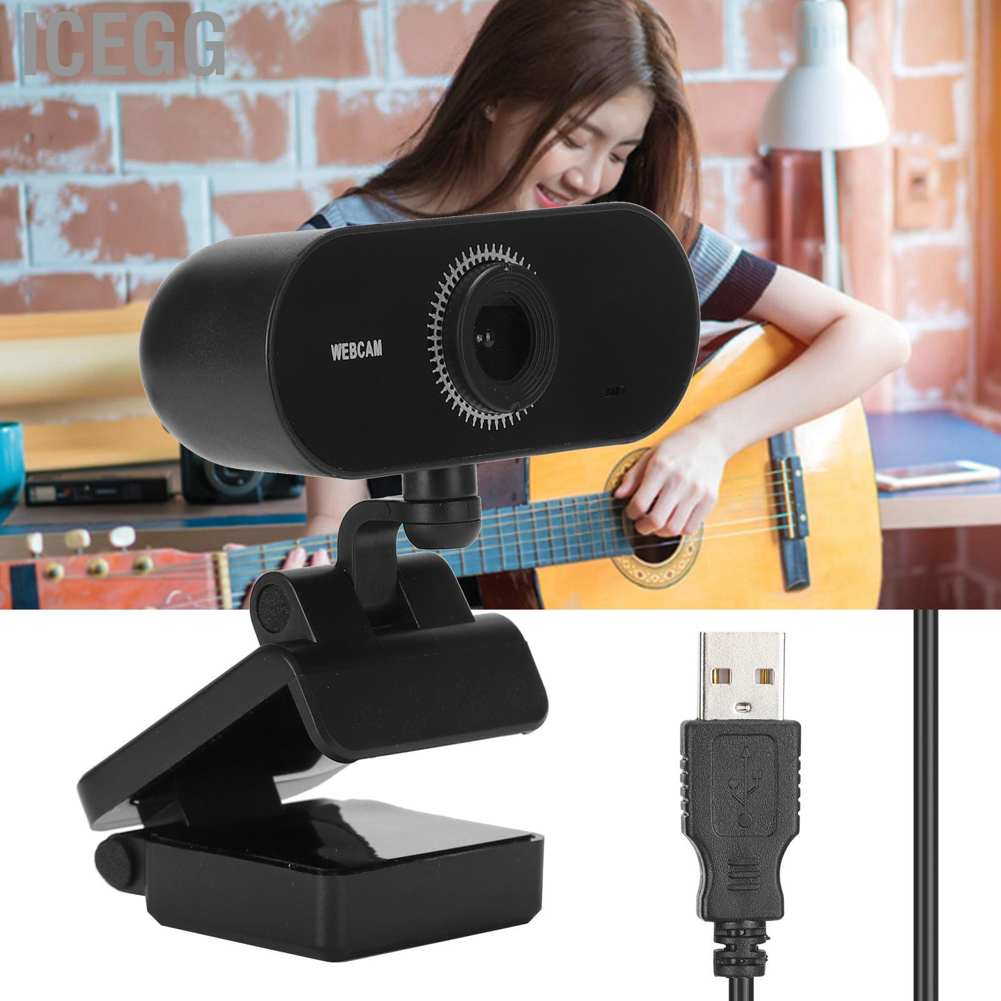 Icegg duoqiao USB Web Camera HD Desktop Computer Office Video Conference Teacher Live Class Webcam with Mic