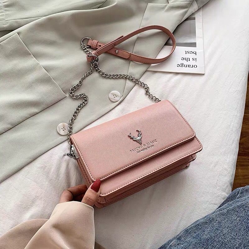 Túi Xách Phối Dây Xích Thời Trang 2020 Dành Cho Nữ Sinh