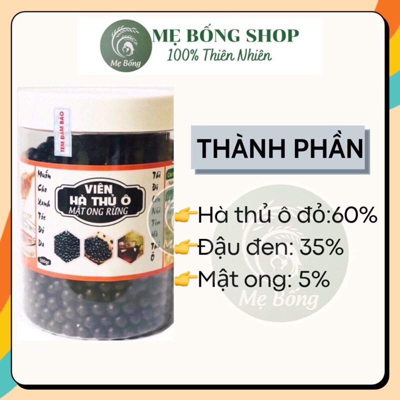 Viên hà thủ ô Freeship Viên hà thủ ô mật ong hỗ trợ giảm tóc bạc, kích thích mọc tóc 1kg -Shop Mẹ Bống