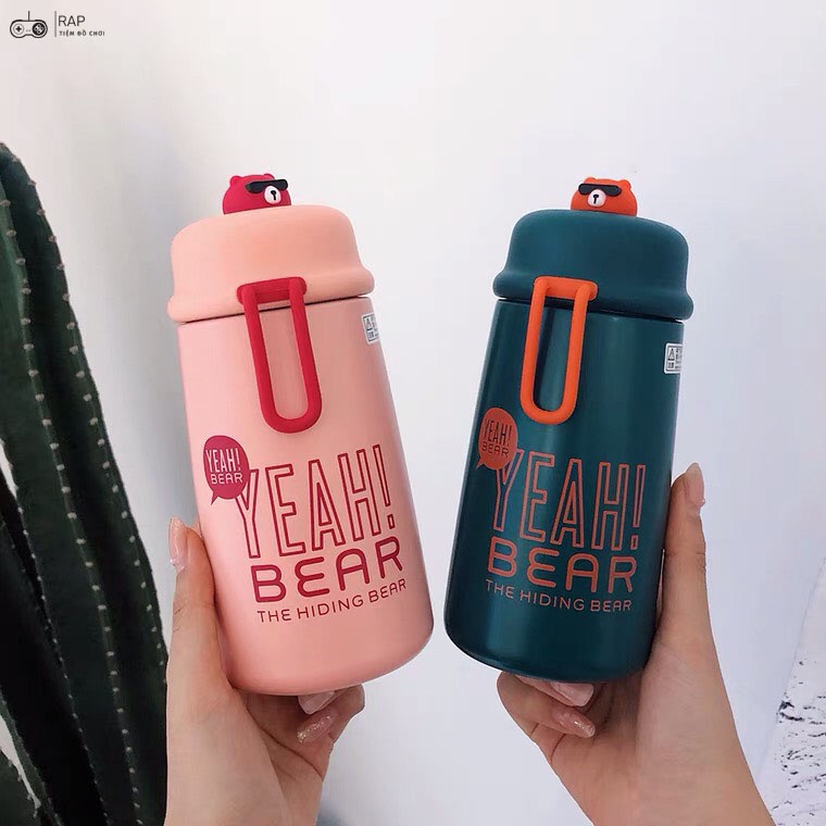 Bình ly giữ nhiệt hình gấu Yeah Bear chất liệu Inox 304 cách nhiệt 4 lớp dung tích 320ml - Hàng chính hãng TYESCO
