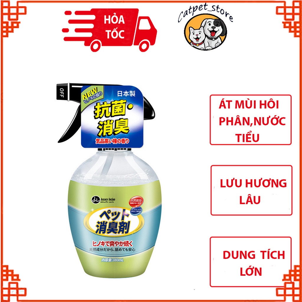 Xịt khử mùi hôi chó mèo LUXURY LUCIAN, xịt khử mùi thú cưng, hàng cao cấp, lưu hương lâu