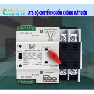 Bộ chuyển nguồn điện tự động ATS 100A 2P 220V LW chuyền nguồn không gây mất điện, Cầu đao đảo chiều tự động hãng LW