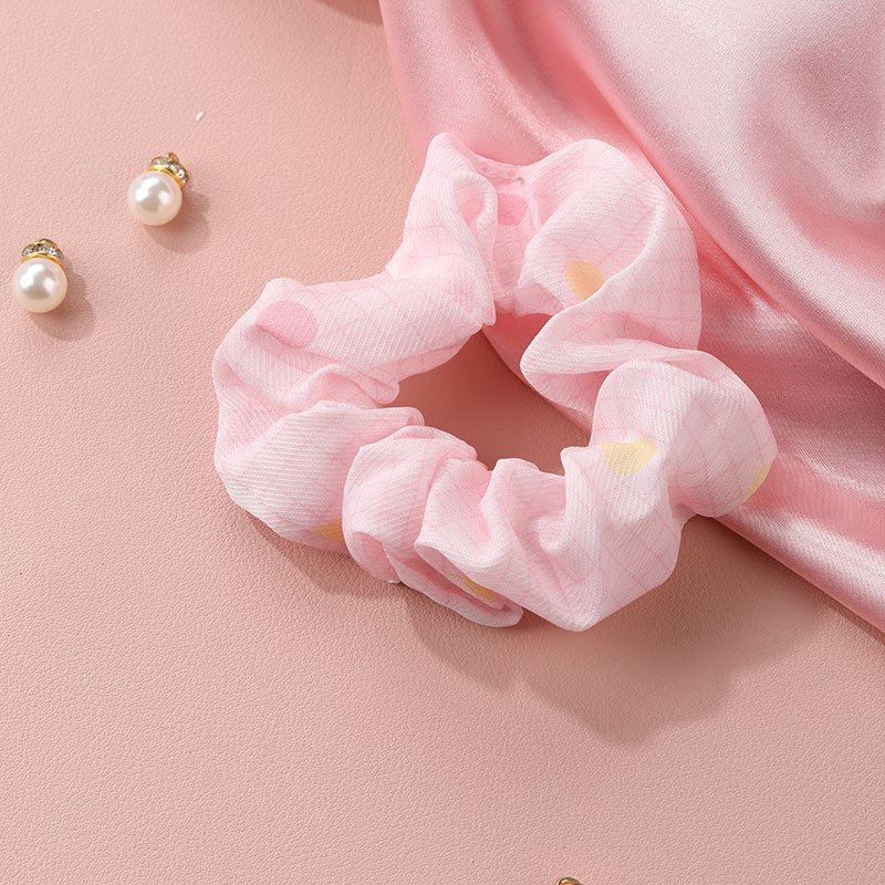 Dây cột tóc vải scrunchies chấm bi xinh xắn đủ màu DCB