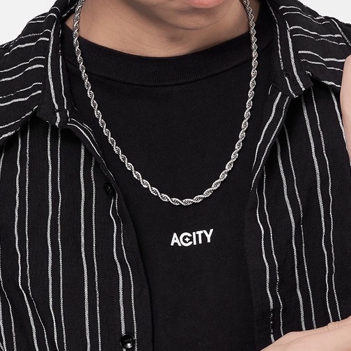 Vòng cổ nam titan dây chuyền Xoắn Trơn Thời Trang Basic Loki Accessories nam nữ phụ kiện màu bạc cao cấp không gỉ
