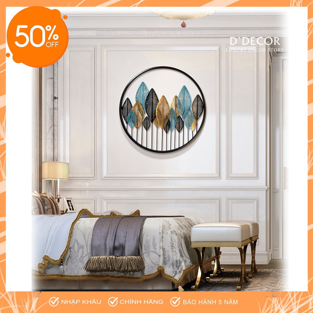 Tranh sắt treo tường nghệ thuật, trang decor trang trí lá kim cao cấp - 392