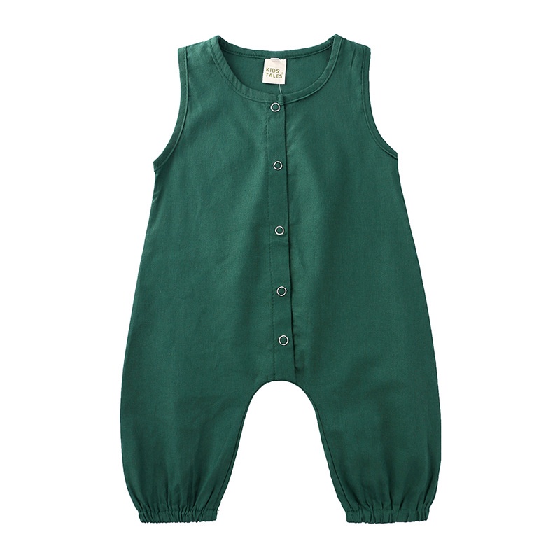 Áo liền quần Cotton SáT NáCh MàU Trơn Cho Bé Trai / GáI (6-24 TháNg)