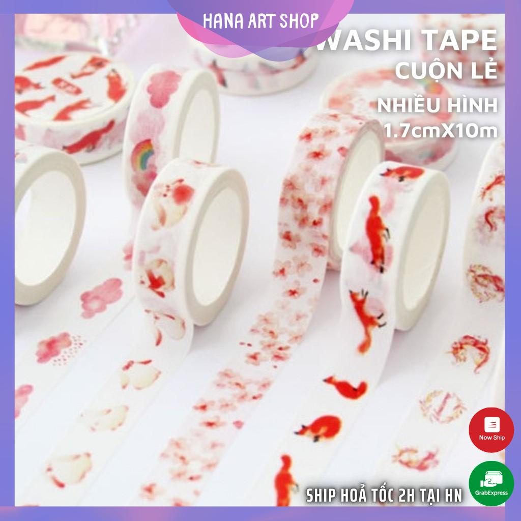 Washi tape cuộn dài 1.5cmx7m - MUGOO - Băng dính giấy trang trí