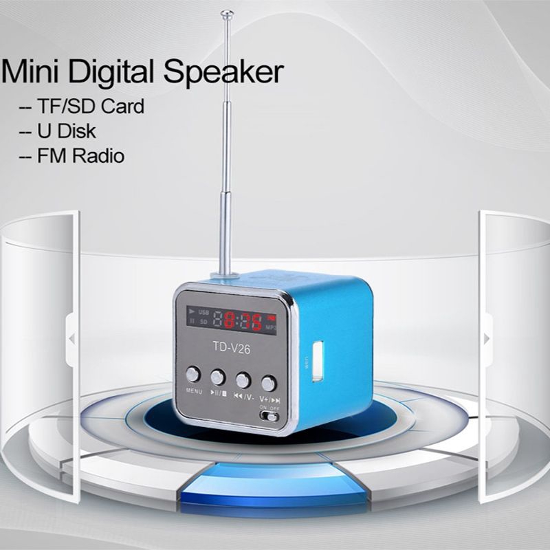 kiss* TD-V26 Mini Speaker Portable Micro SD TF Card USB Disk Stereo for DVD Laptop