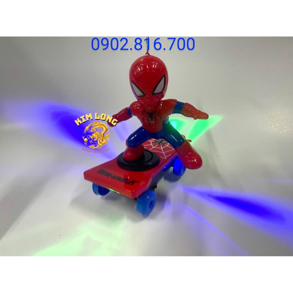 Đồ chơi lồng đèn siêu nhân nhện Spiderman ván trượt cho bé trai tặng kèm pin quà tặng trung thu cho bé
