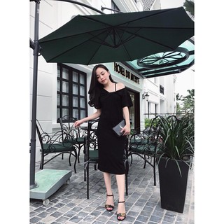 Váy body lệch vai có ảnh thật.