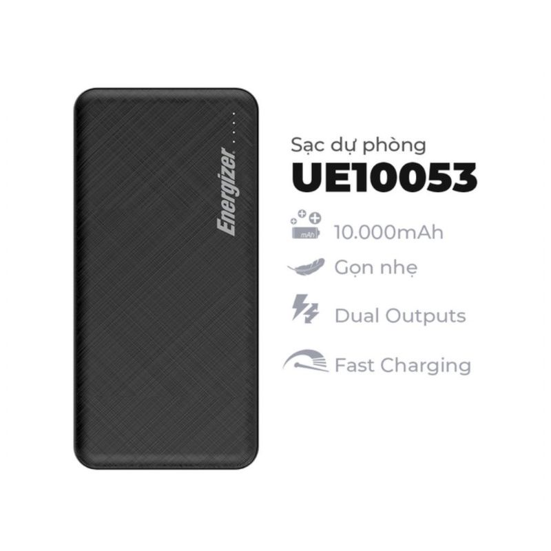 Sạc dự phòng Energizer 10.000mAh /3.7V Li-Polymer - UE10053