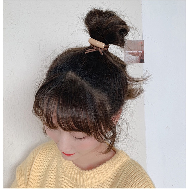 Dây buộc tóc nhựa bóng sang chảnh phong cách vintage Hàn Quốc